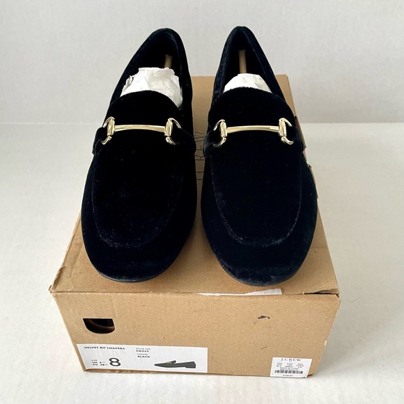 *NIB* J. Crew Velvet Bit Slip-On Loafers / Flats in Black - Picture 10 of 15